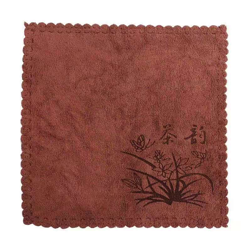 Tea towel tea mat thickened absorbent tea towel tea set accessories small square towel tea table rag pot towel can be customized logo