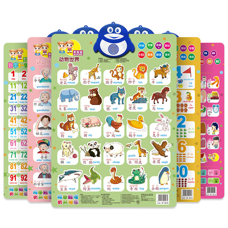 Good baby upgrade big picture point reading audio Wall Chart children's cognitive Chinese character learning children's toys a generation of hair