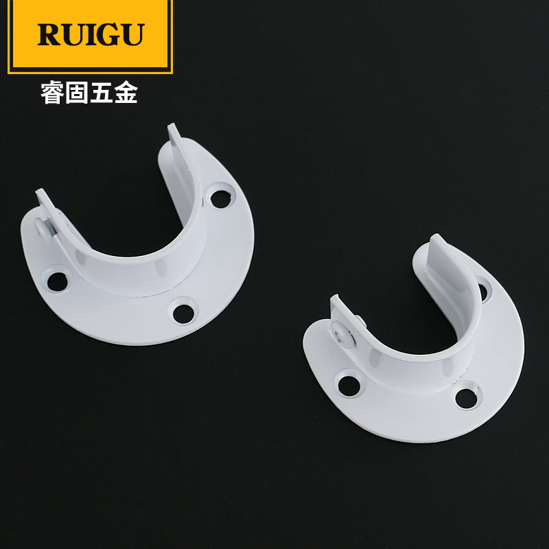 Утолщенный держатель для одежды из нержавеющей стали белый открытый фланец