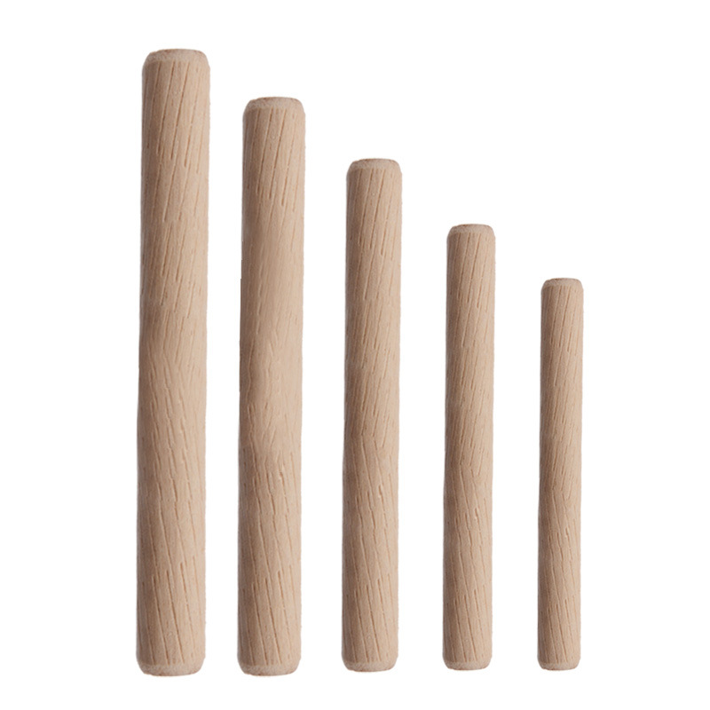 M6M8M10M12 Round Wood Plug Wooden Stick Wooden Tenon Stick Twill Wooden Nail Wedge Wooden Bolt Connector Three-In-One Wooden