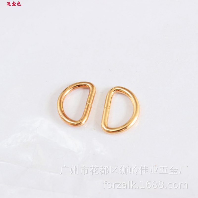 10mm Inner Width Thin D-Ring Buckle for Bags, D-Shaped Buckle for Luggage Hardware Accessories, 1.6/1.8 Wire Roll-Plated Iron Wire, 3-Point Small D-Ring Buckle