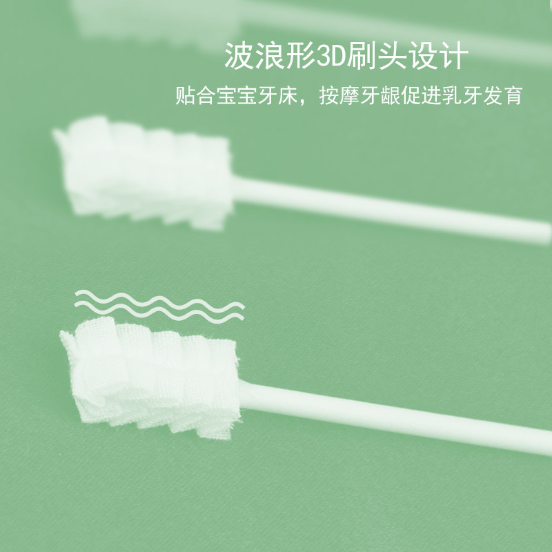 Baby Oral Cleaner Newborn Baby Teeth Soft-Bristled Toothbrush Baby Cleaning Tongue Coating Gauze Cotton Swab Kidsren's Cotton Swab