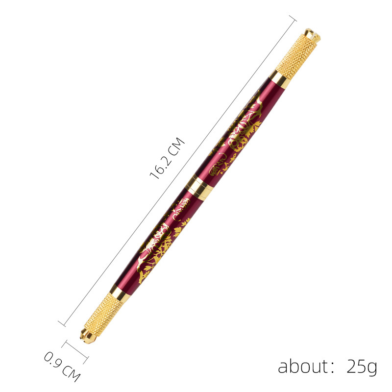 Factory direct sales of double-headed national color Tianxiang tattoo pen No. 25 eyebrow tattoo pen dual-purpose tattoo manual pen oblique