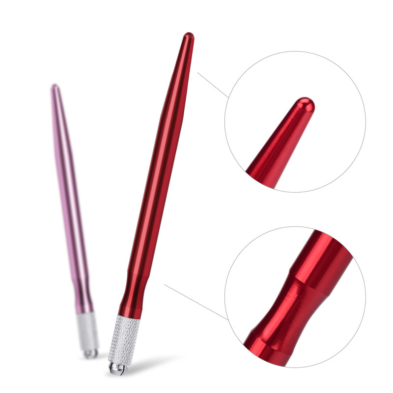 Factory direct single head cross waist tattoo embroidery pen 18 eyebrow tattoo handmade pen exquisite diagonal