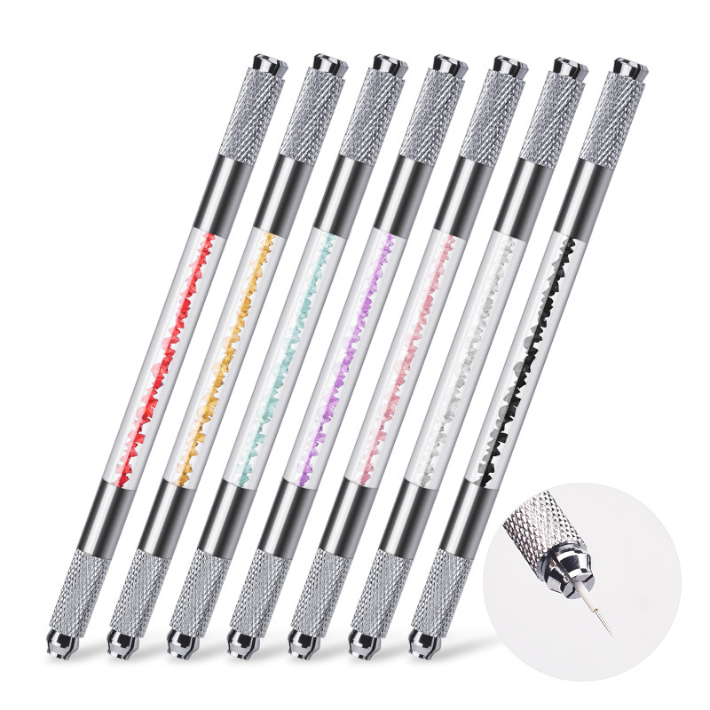 Factory direct selling double-headed crystal embroidery pen No. 4 eyebrow pencil Korean multi-functional embroidery handmade pen