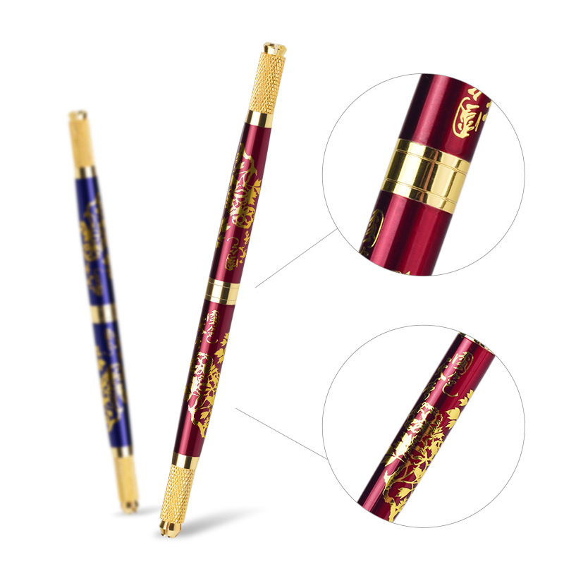 Factory direct sales of double-headed national color Tianxiang tattoo pen No. 25 eyebrow tattoo pen dual-purpose tattoo manual pen oblique