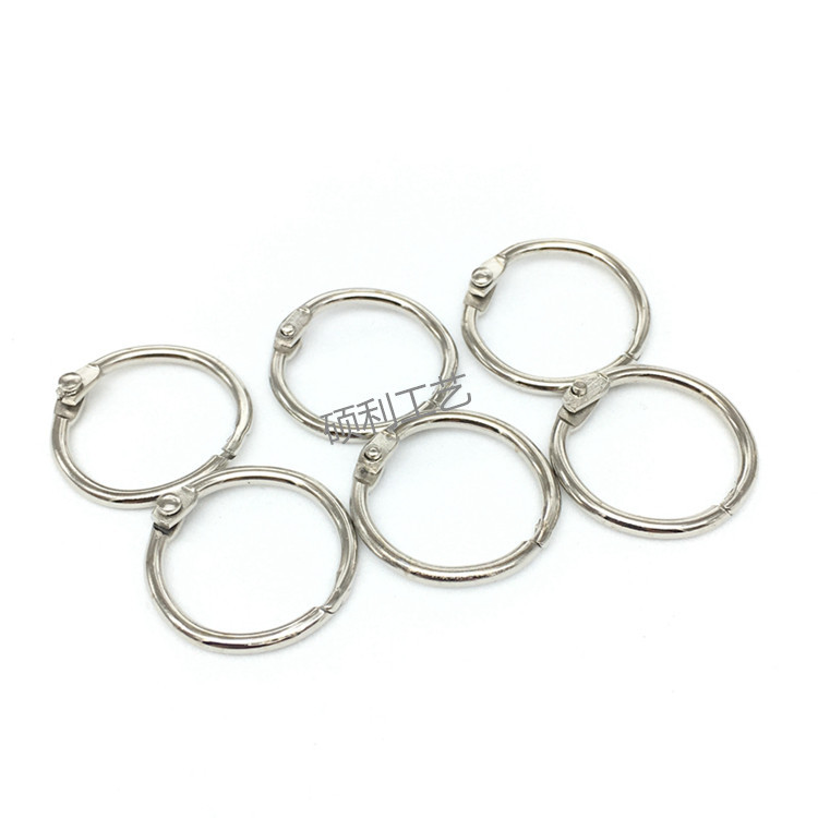 Manufacturer Wholesale Metal Book Ring Open Loose-Leaf Ring Loose-Leaf Ring Binding Iron Ring Card Movable Ring Colorful Open Ring
