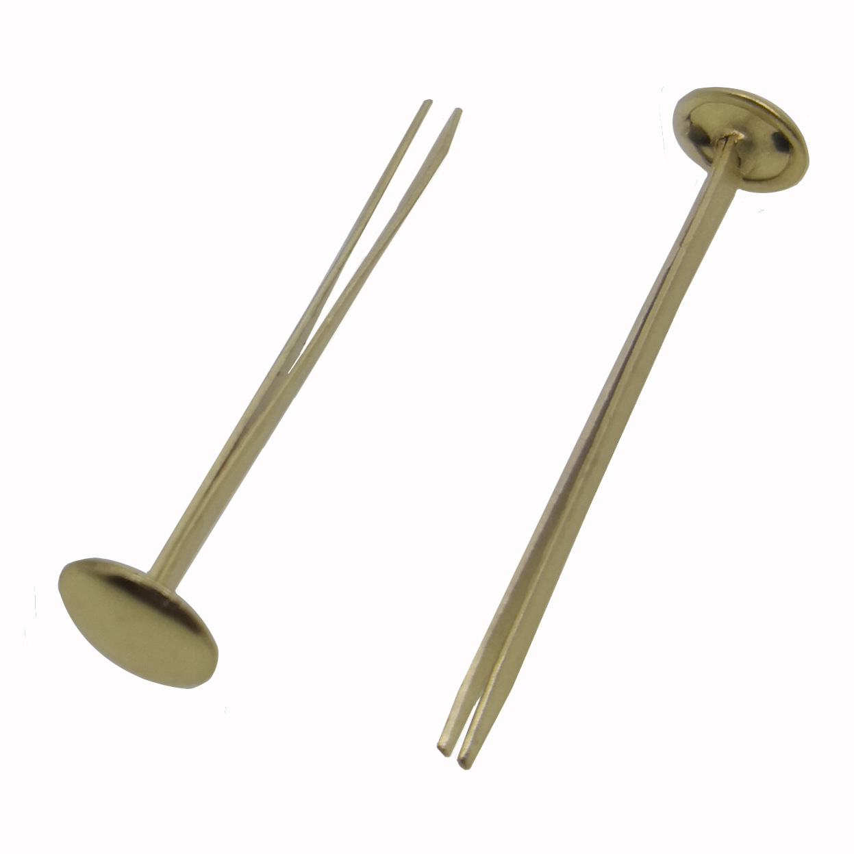 Multi-size thickened long two-legged nails for binding fabric samples with round head and split feet