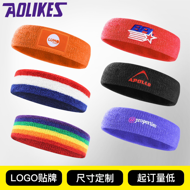 Factory Direct Sales Sports Elastic Protective Headband Knitted Headband Towel Material Yoga Headband Breathable Sweat-Absorbent Wholesale