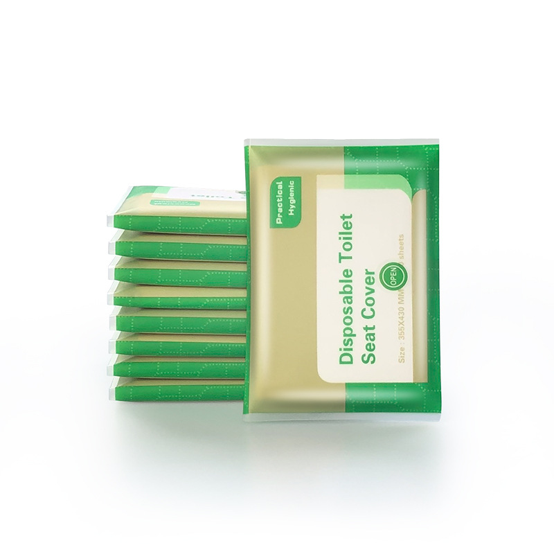 Cross-Border English Packaging 10 Pieces Soluble Water Disposable Toilet Mat Wholesale Travel Toilet Paper Toilet Mat Convenient Pack