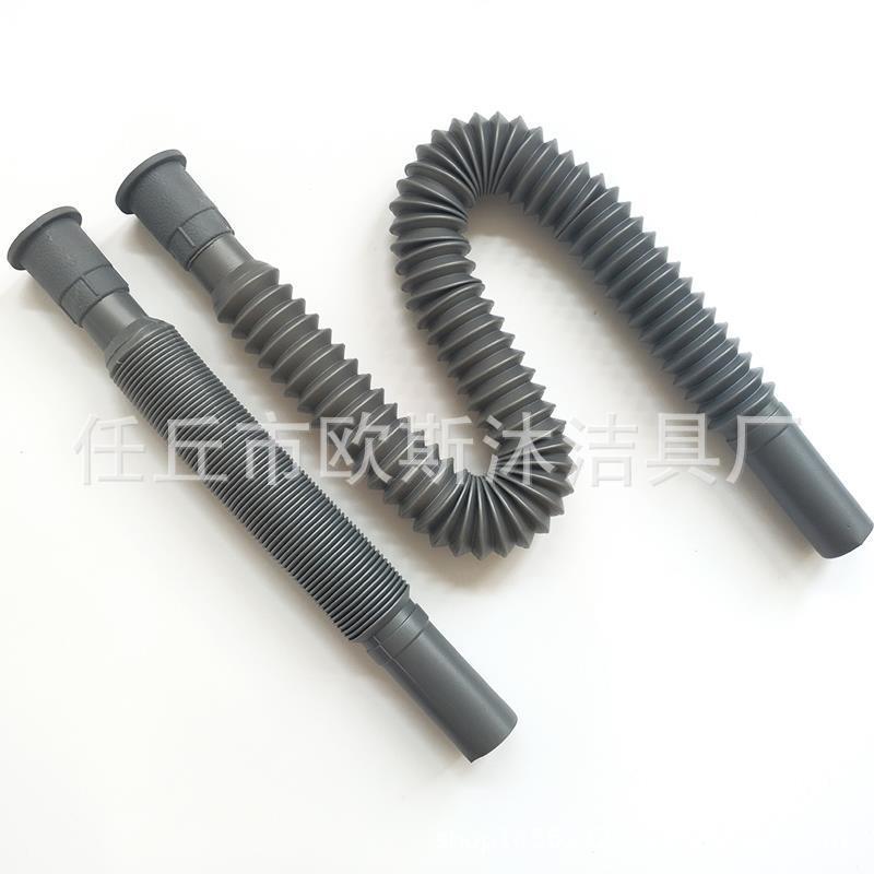 Сливная труба для раковины, серая резиновая головка, пластиковая труба для воды