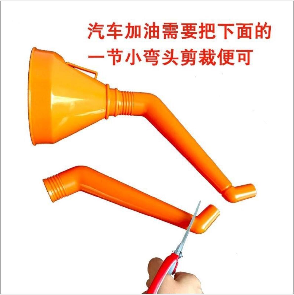 160MM curved handle car motorcycle fuel funnel with strainer injection molding curved handle funnel self-driving travel emergency tool