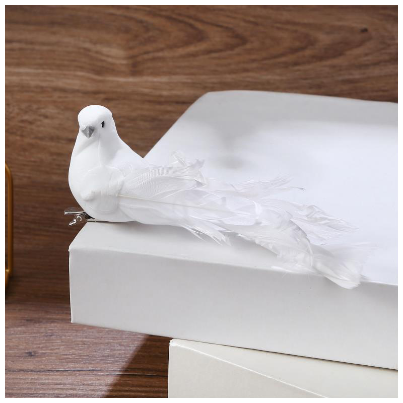 Simulated Feather Bird Gardening Decoration Photography Props Pigeon White Pigeon Christmas Crafts Fake Bird Ornaments