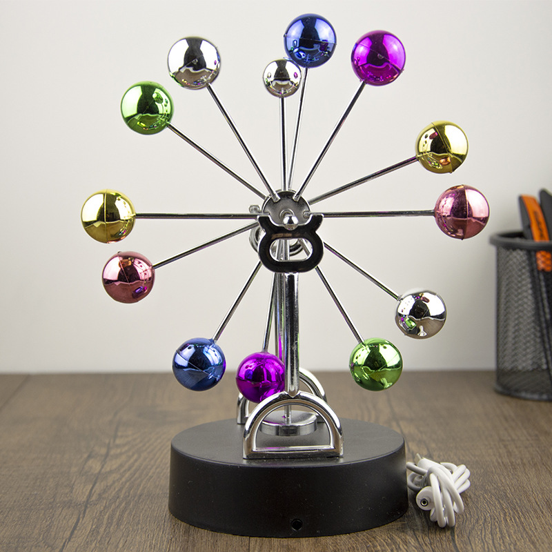 H010 Color Ball Ferris Wheel Eternal Moving Instrument Eternal Celestial Body Model Infinity Swing Machine Home Decoration Magnetic Ornaments