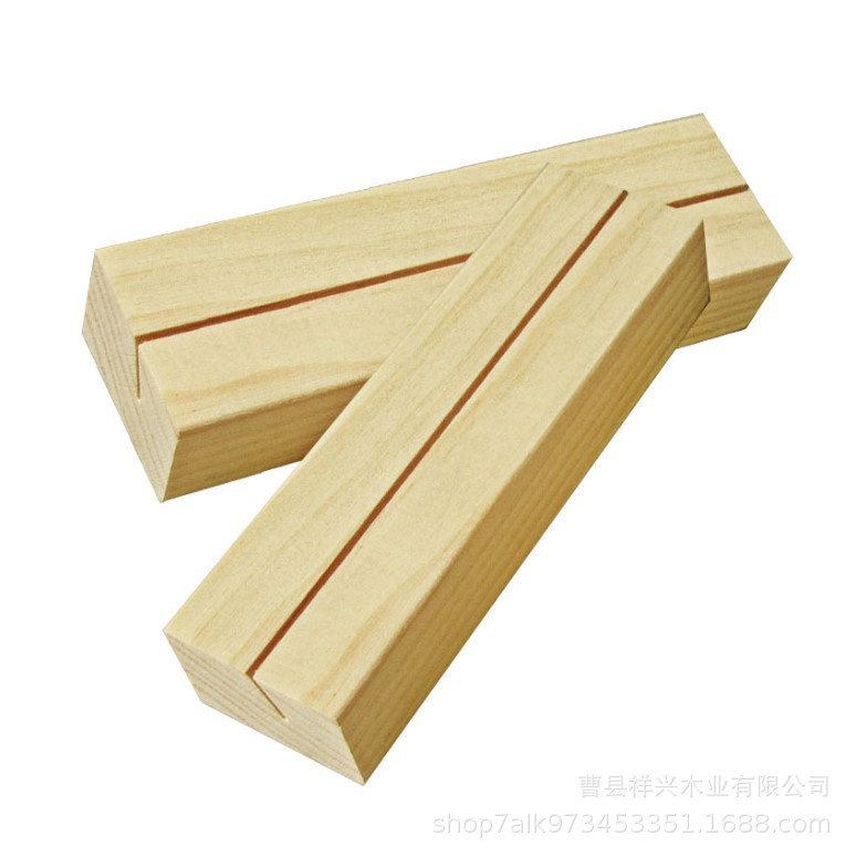 Desk Calendar Postcard Solid Wood Base Desktop Notes Wooden Bracket Notes Business Card Photo Message Holder