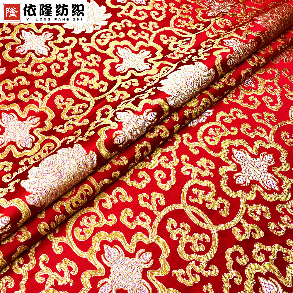 Fugui flower Three-Five imitation silk brocade wedding red envelope antique cheongsam craft packaging mahogany sofa cushion cloth