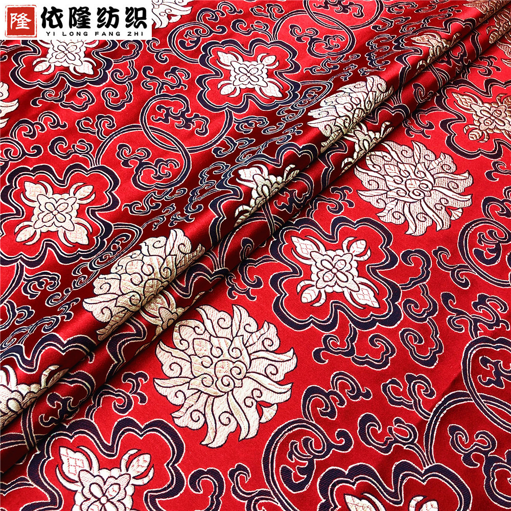 Fugui flower Three-Five imitation silk brocade wedding red envelope antique cheongsam craft packaging mahogany sofa cushion cloth