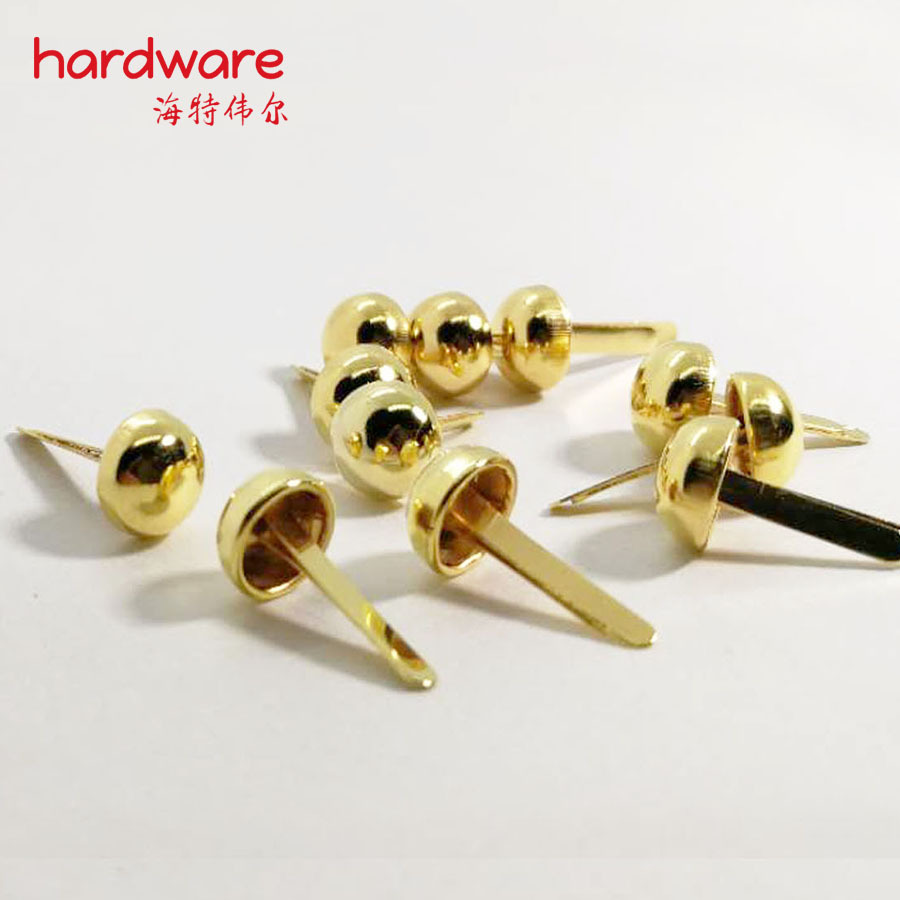 Free Shipping in Stock 8cm Gold Two-Legged Nails Two-Legged Mushroom Nails Two-Corner Nails Making Gift Box Festive Decorative Round-Head Nails