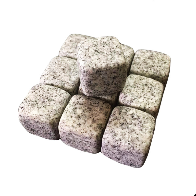 Factory direct supply light gray granite ice wine Stone quick-frozen whisky ice wine stone square Beverage wine Ice Stone