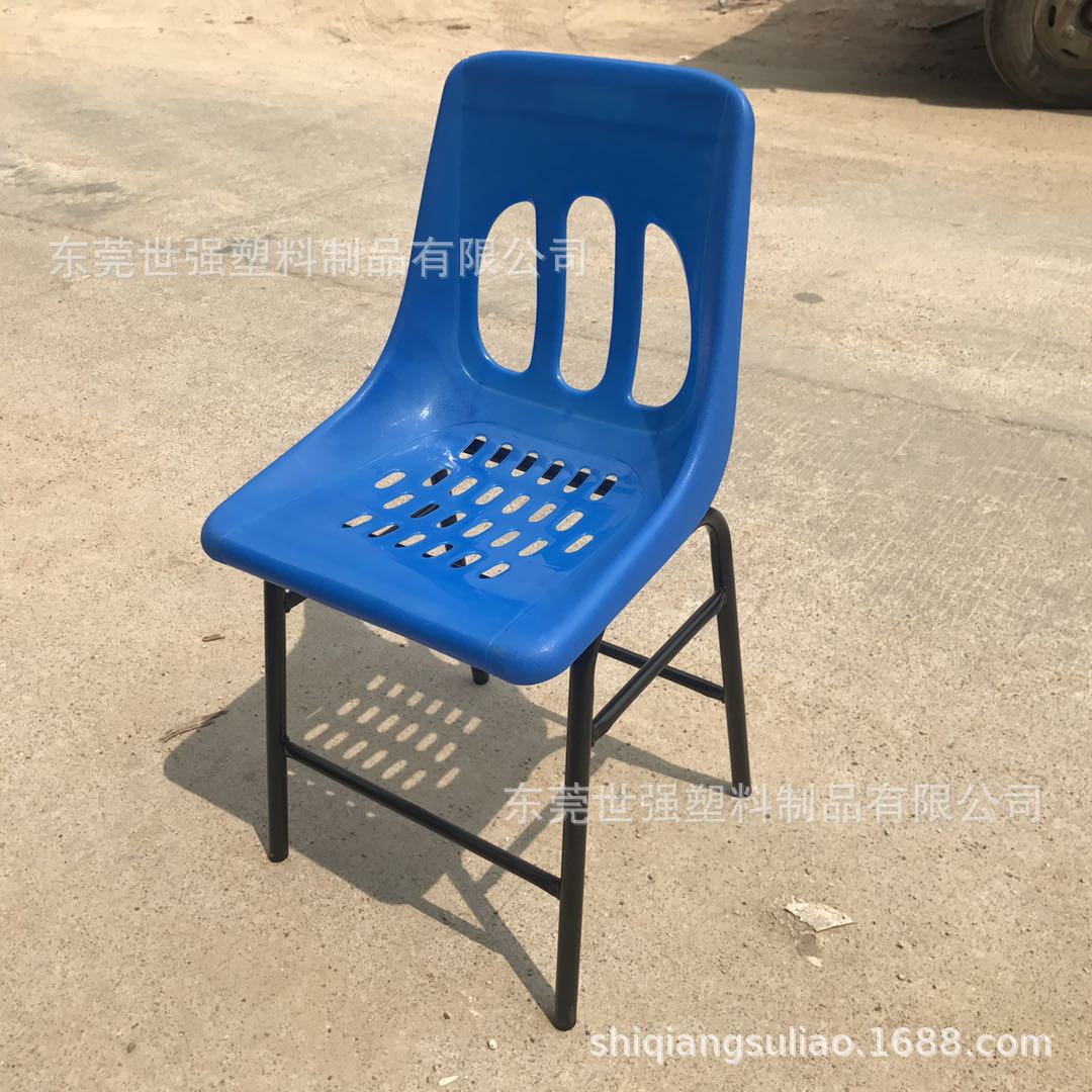 Plastic Backrest Chair Anti-static Chair Black Workshop Chair Assembly Line Steel-plastic Chair Four-legged Reinforced Iron Foot Chair Plastic Stool