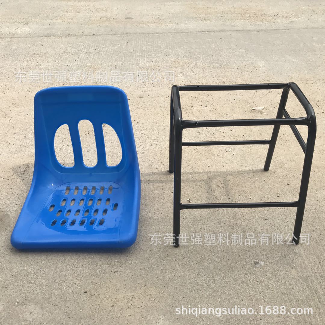 Plastic Backrest Chair Anti-static Chair Black Workshop Chair Assembly Line Steel-plastic Chair Four-legged Reinforced Iron Foot Chair Plastic Stool