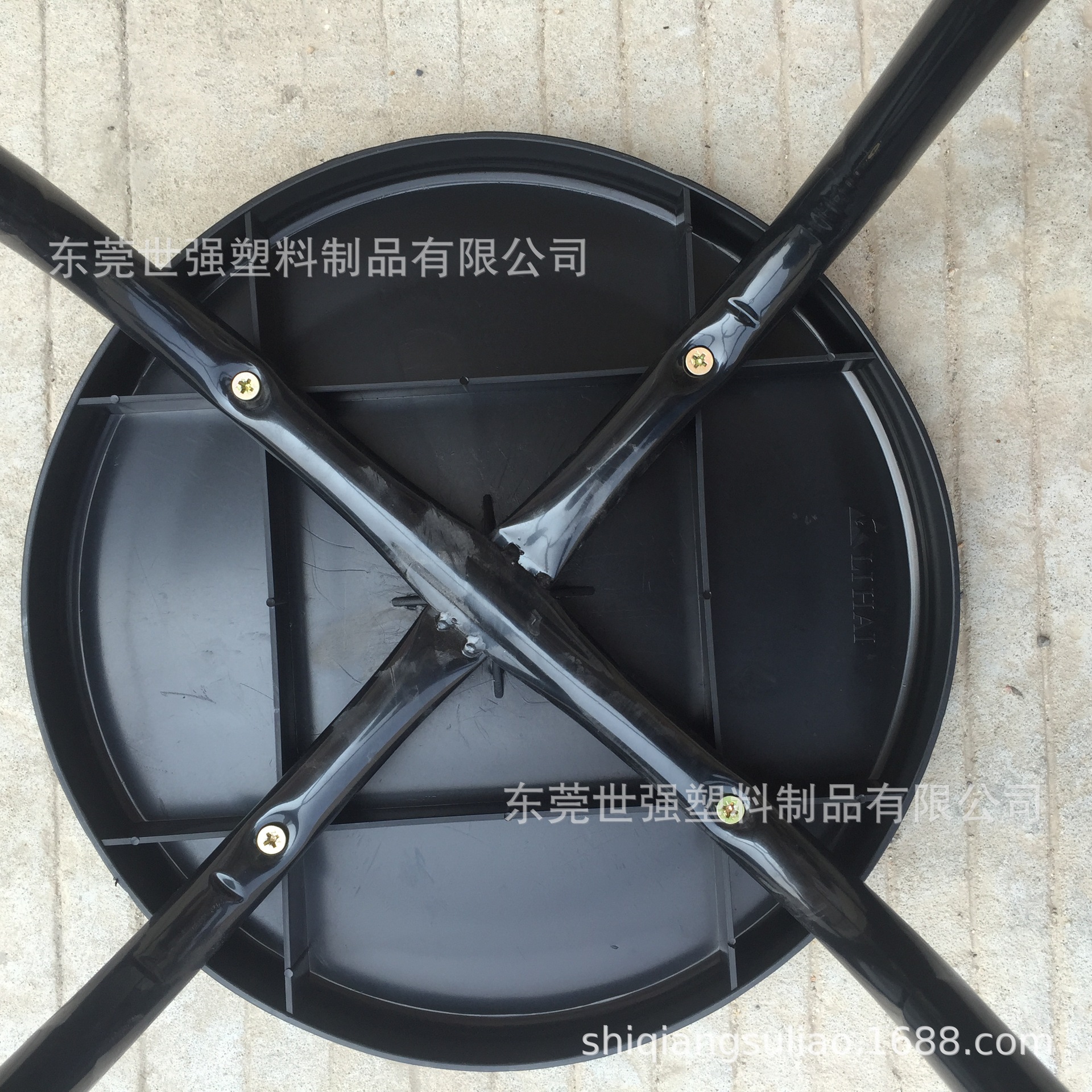 Plastic Backrest Chair Anti-static Chair Black Workshop Chair Assembly Line Steel-plastic Chair Four-legged Reinforced Iron Foot Chair Plastic Stool