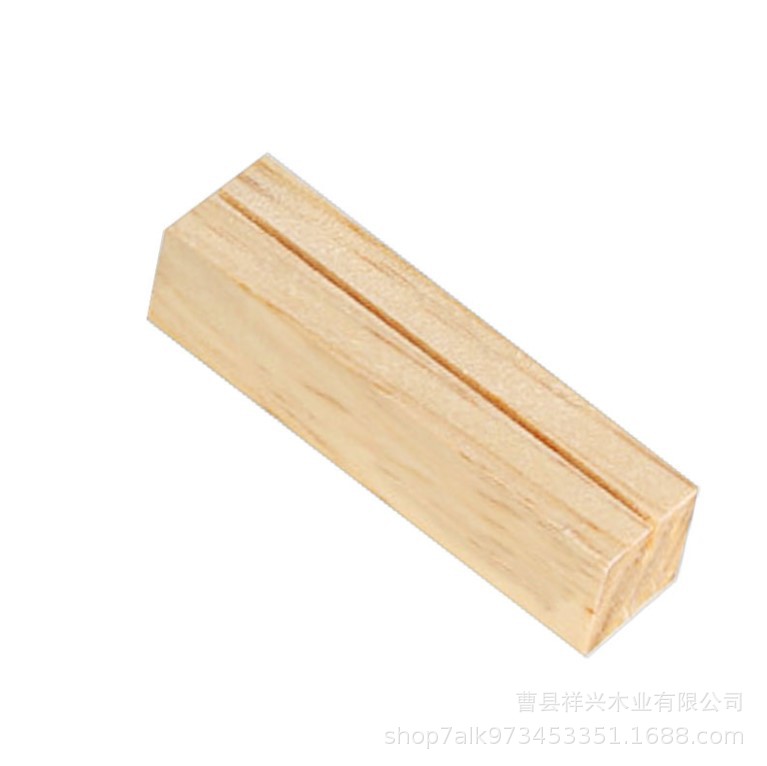 Desk Calendar Postcard Solid Wood Base Desktop Notes Wooden Bracket Notes Business Card Photo Message Holder