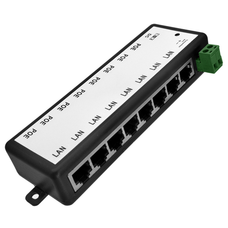 8-port POE centralized power supply module network wireless AP Bridge weak box centralized POE power supply box 12-48V
