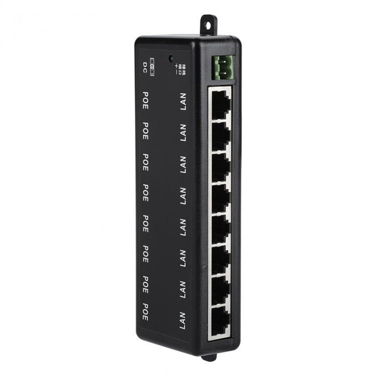 8-port POE centralized power supply module network wireless AP Bridge weak box centralized POE power supply box 12-48V