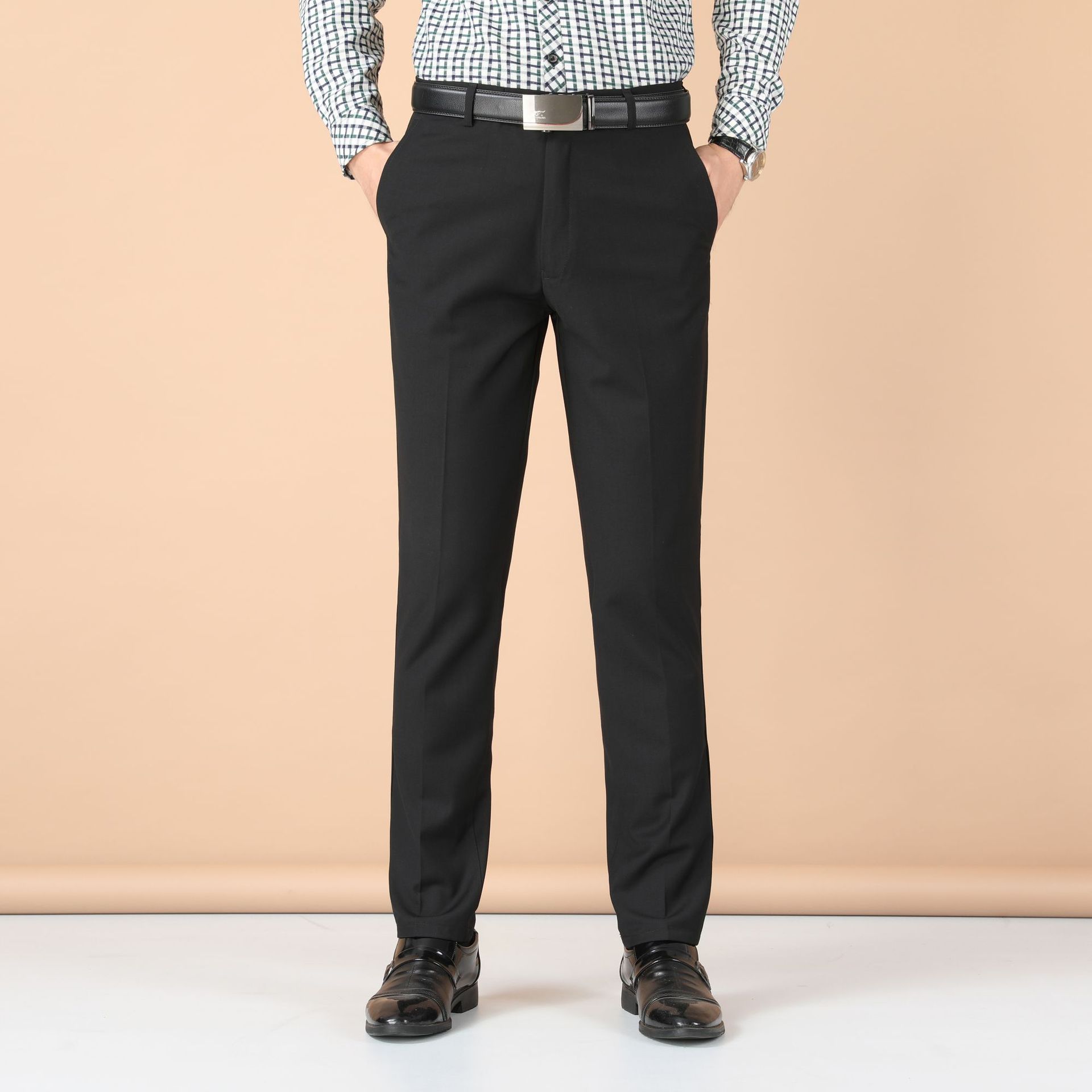 Мужские деловые брюки Slim-fit весна и осень повседневная мужская одежда молодежное рабочее платье черный деловой костюм