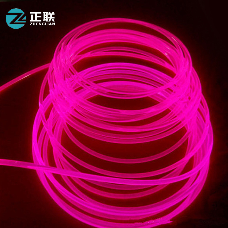 Обработка пластиковых оптоволоконных световых направляющих полос, атмосферные световые полосы для автомобилей, пластиковые оптоволоконные трубки