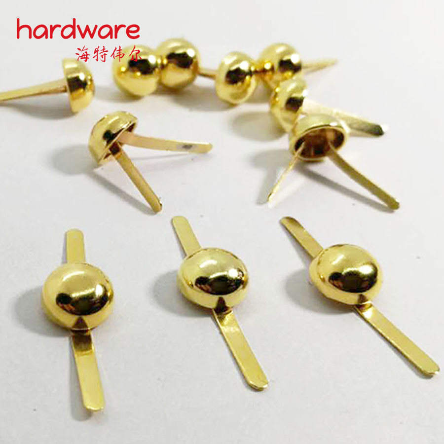 Free Shipping in Stock 8cm Gold Two-Legged Nails Two-Legged Mushroom Nails Two-Corner Nails Making Gift Box Festive Decorative Round-Head Nails