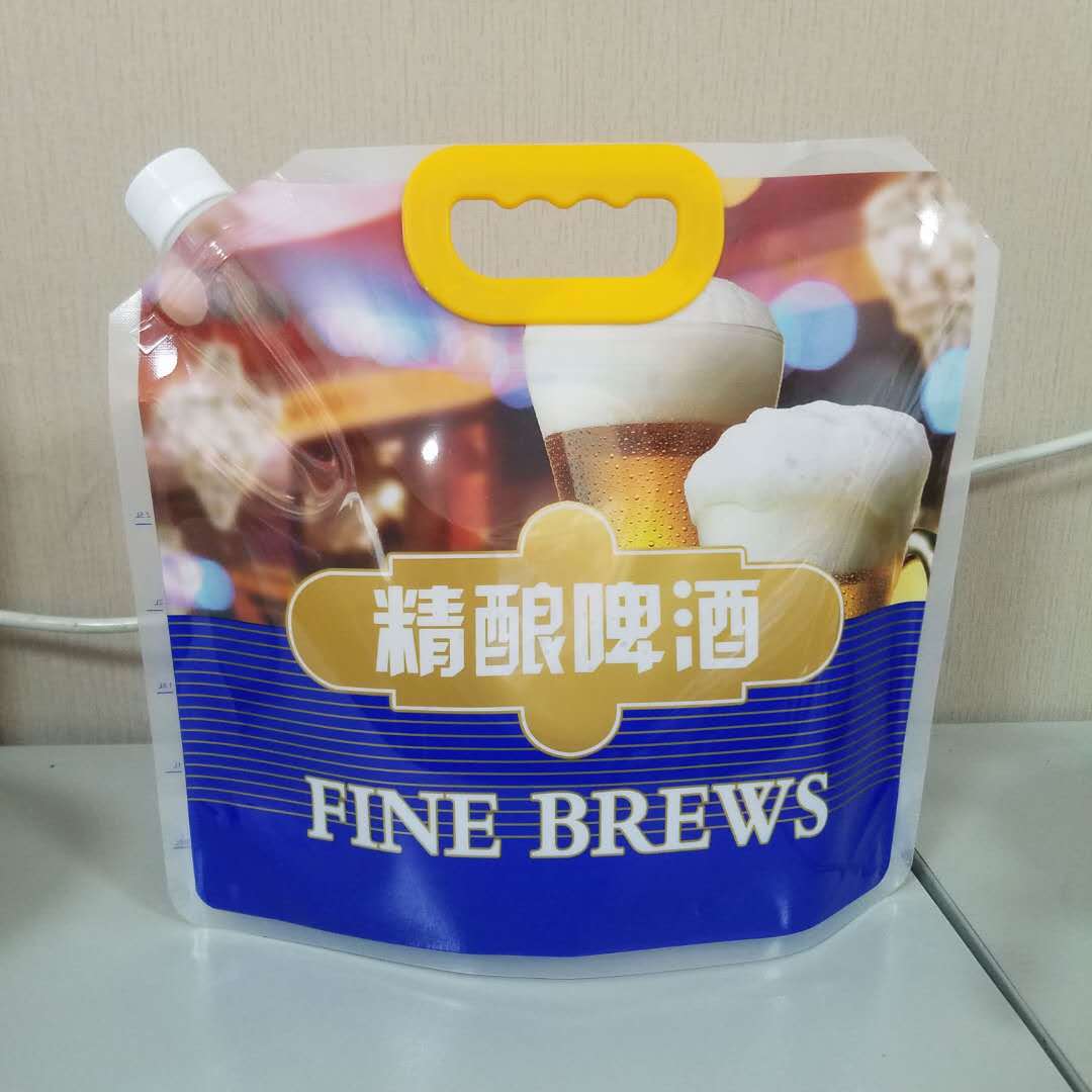 In stock beer bag 3 Jin 5 Jin 10 Jin transparent beer bag fresh beer takeaway packing bag color printing bag printed LOGO