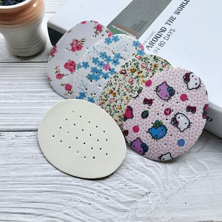 Half size pad factory wholesale cloth front palm pad cartoon small floral thickened breathable PU leather sponge shoes half foot pad