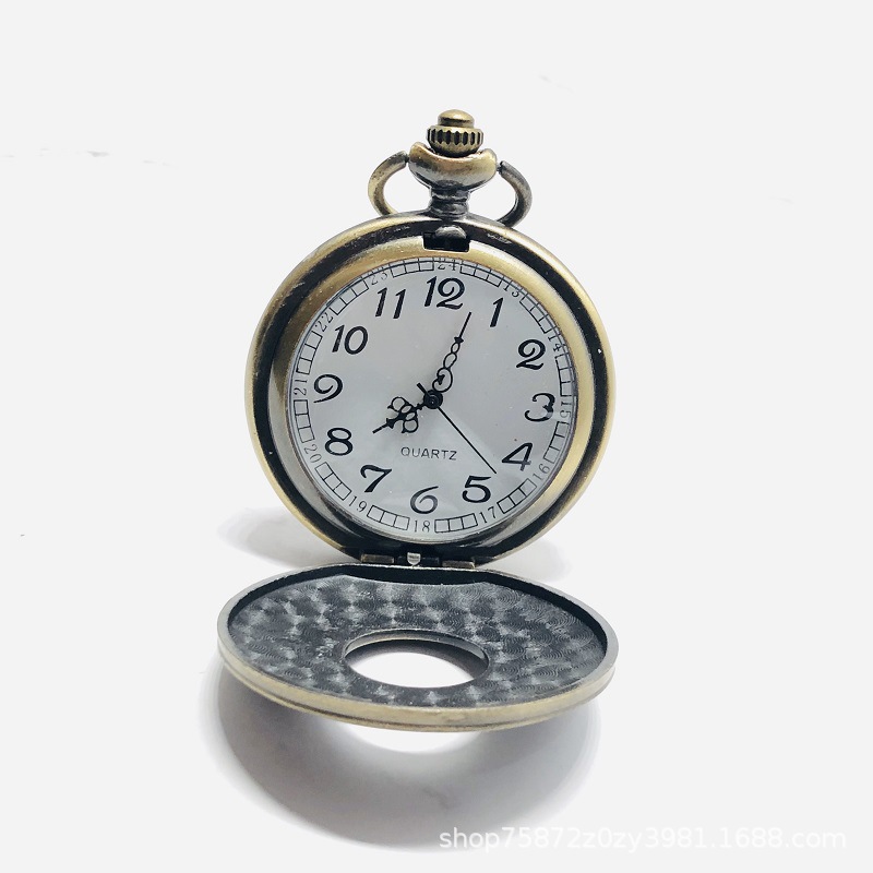 Retro Style Bronze Roman Simple Pocket Watch Classic Memorial Memory Old Hanging Watch Hot Selling Chain Quartz Watch
