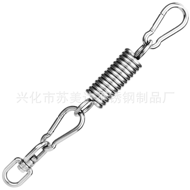 304 Telescopic Spring Hook Set Hammock Hanging Chair Hanging Buffer Rotary Device Outdoor Hanging Chair Swing Accessories