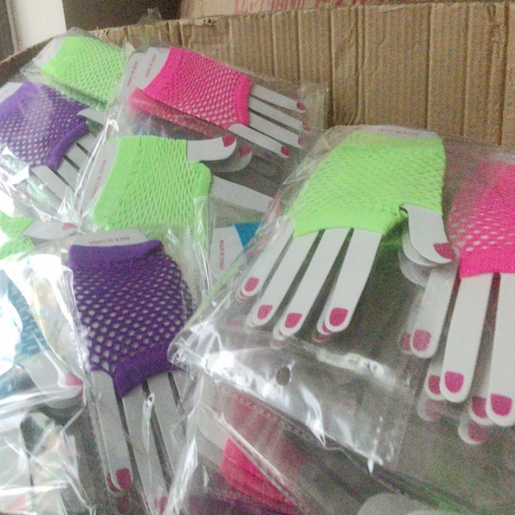 A large number of spot summer fishing net gloves punk style mesh gloves clothing accessories multi-color long gloves wholesale