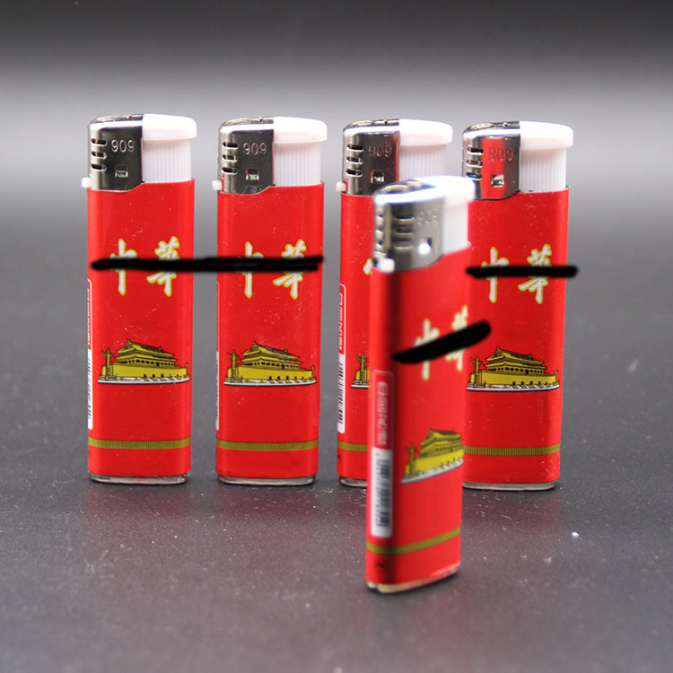 New Hong Kong brand 909 transparent open flame lighter manufacturers sell International Trade City disposable half pack lighter