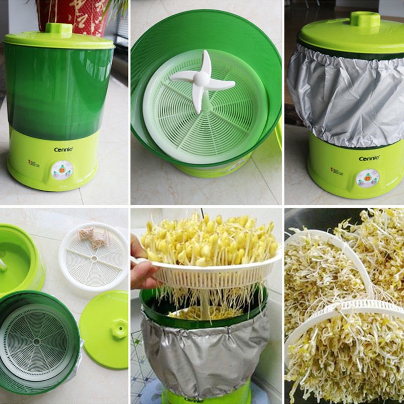 Bean Sprout Machine Household Automatic Large Capacity Bean Tooth Vegetable Barrel Green Bean Sprout Tank Self-made Small Seedling Sprout Basin