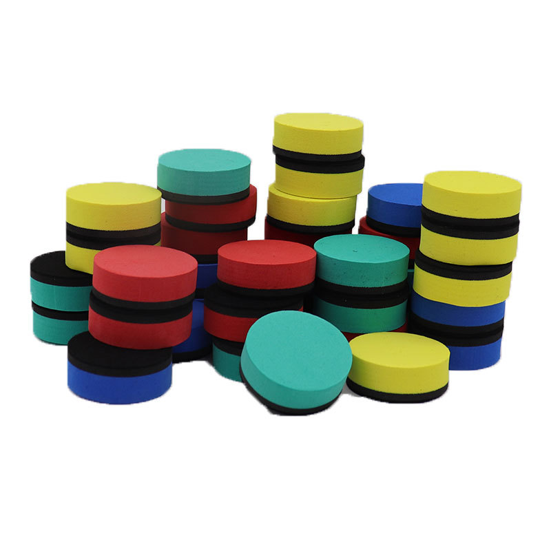 Factory direct white board eraser magnetic eva felt cloth board eraser color round 5*5*2 small board eraser in stock generation
