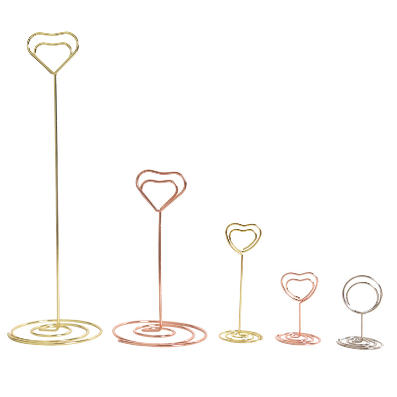 In-Stock Metal Memo Clip Creative Business Card Holder Desktop Message Holder Amazon Popular Wedding Table Number Holder Seat Holder
