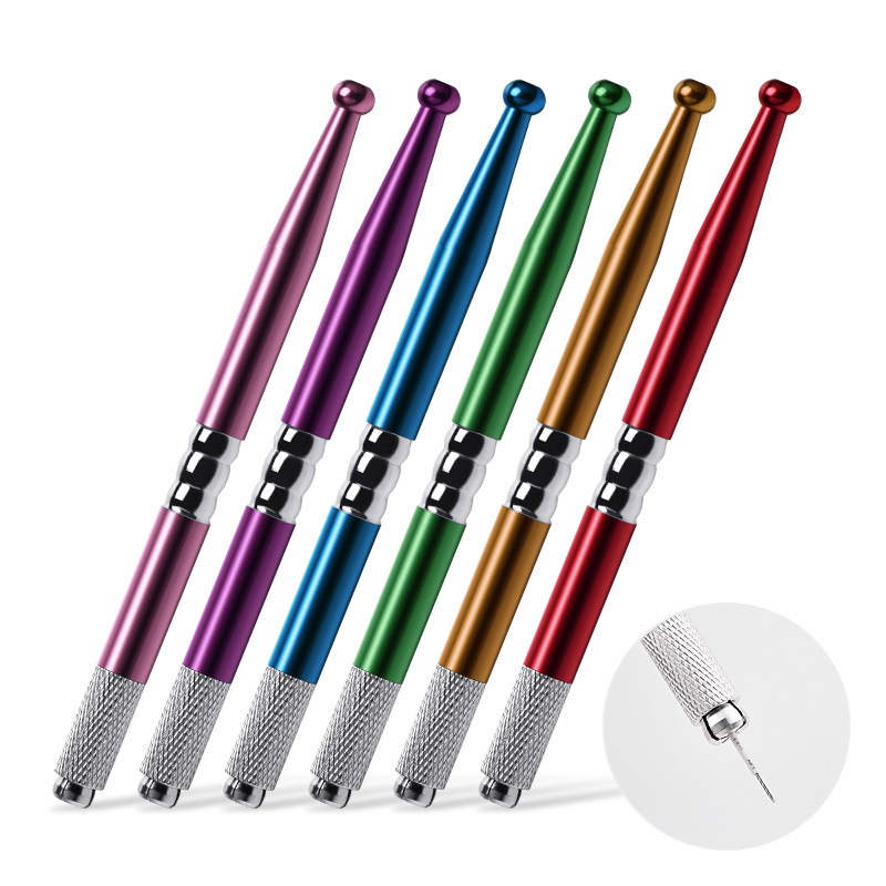Factory direct single head ball embroidery pen No.1 eyebrow pencil metal line embroidery handmade pen semi-permanent