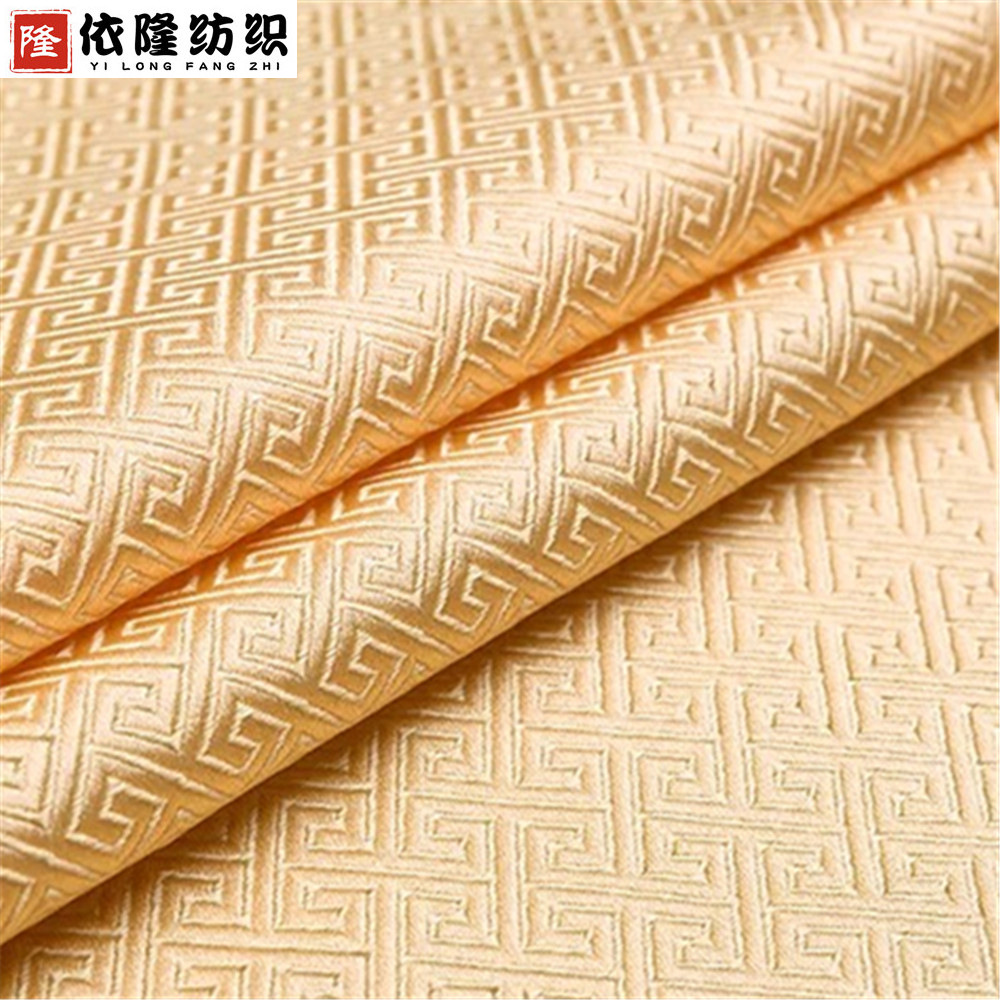 Imitation of three or five silk brocade Great Wall grid mahogany sofa cushion Tang suit cheongsam craft packaging silk satin fabric