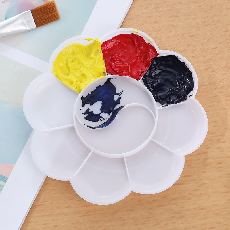 Large plum plate medium palette transparent pigment plate children's palette plum-shaped small size palette