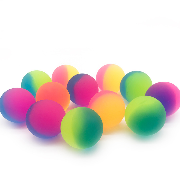 Two-Color Frosted Rubber Solid Elastic Ball Kidsren's Play Ball Candy-Colored Jumping Ball Cross-Border Hot Selling Icy Balls