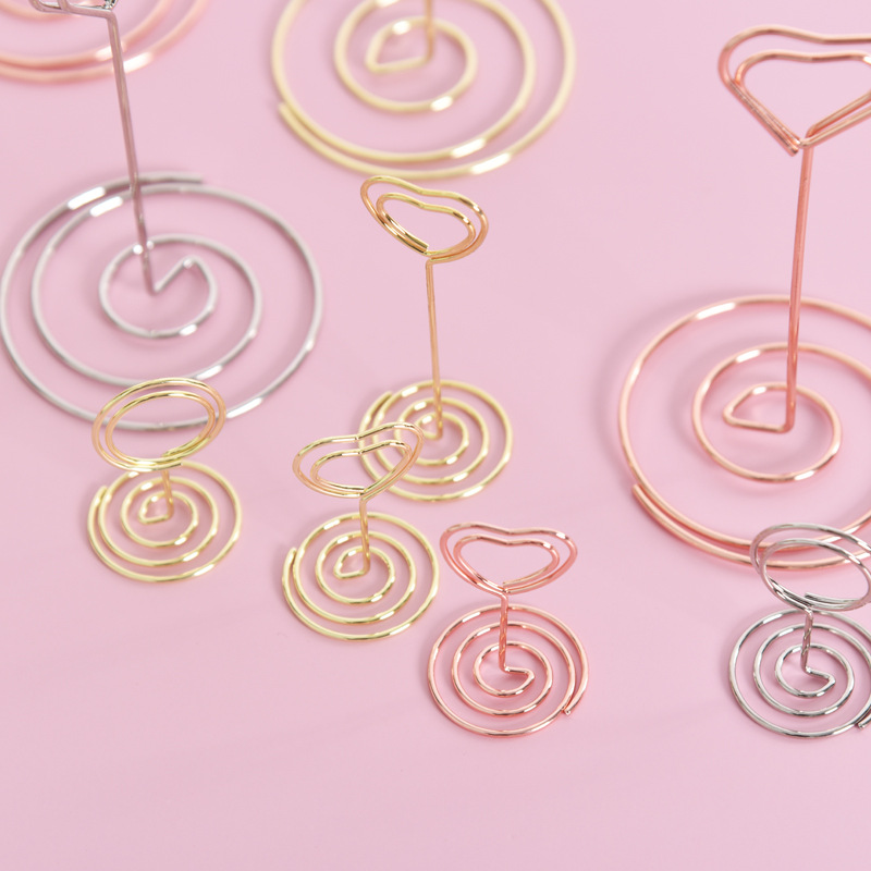 In-Stock Metal Memo Clip Creative Business Card Holder Desktop Message Holder Amazon Popular Wedding Table Number Holder Seat Holder