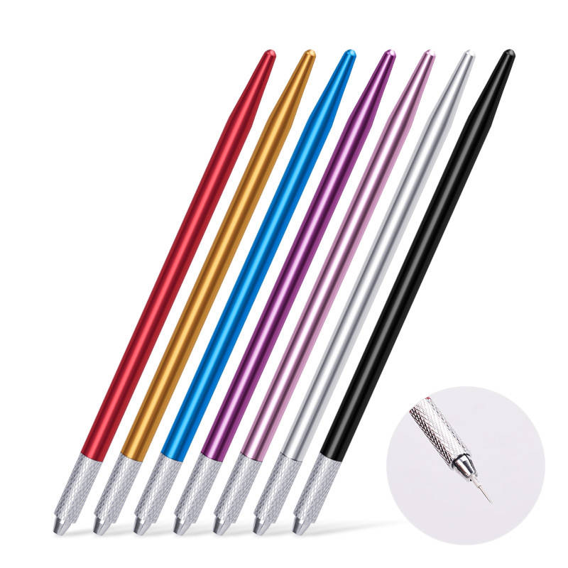 Factory direct single head fog tattoo embroidery pen No.7 eyebrow tattoo pen Korean metal tattoo handicraft pen light luxury