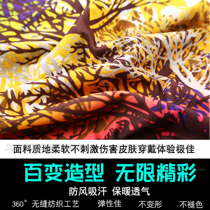 Outdoor sun protection dustproof riding Magic headscarf seamless camouflage headscarf bionic face scarf scarf head cover BANDANA