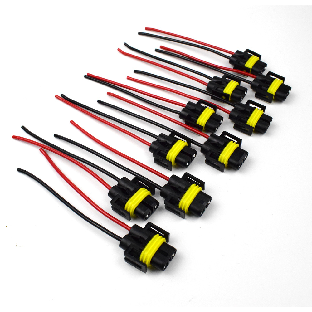 Car socket cable led hid H11 H9 H 8 880 H16JP waterproof male and female connector plug with wire