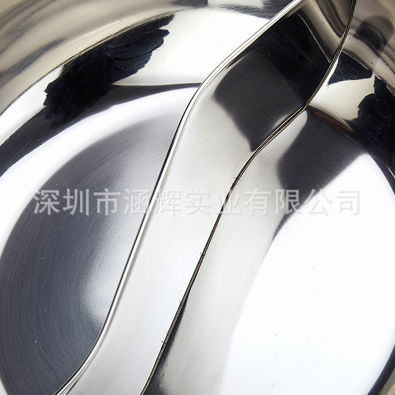 Yuanyang Pot 304 Stainless Steel Two-flavor Pot Thickened with Lid 2-compartment Hot Pot Basin Shabu Pot Special Pot for Induction Cooker